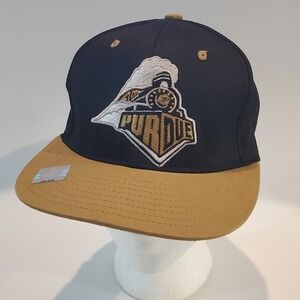 Purdue Boilermakers Snapback Hat Black Tan Mascot Embroidered NCAA Cap